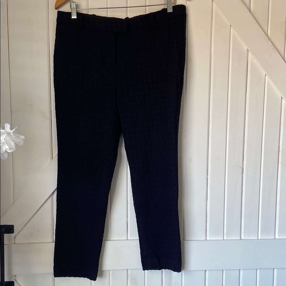Tory Burch Women’s Textured Medium Black Slim Fit Trousers Career Casual
